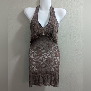 Brown halter top